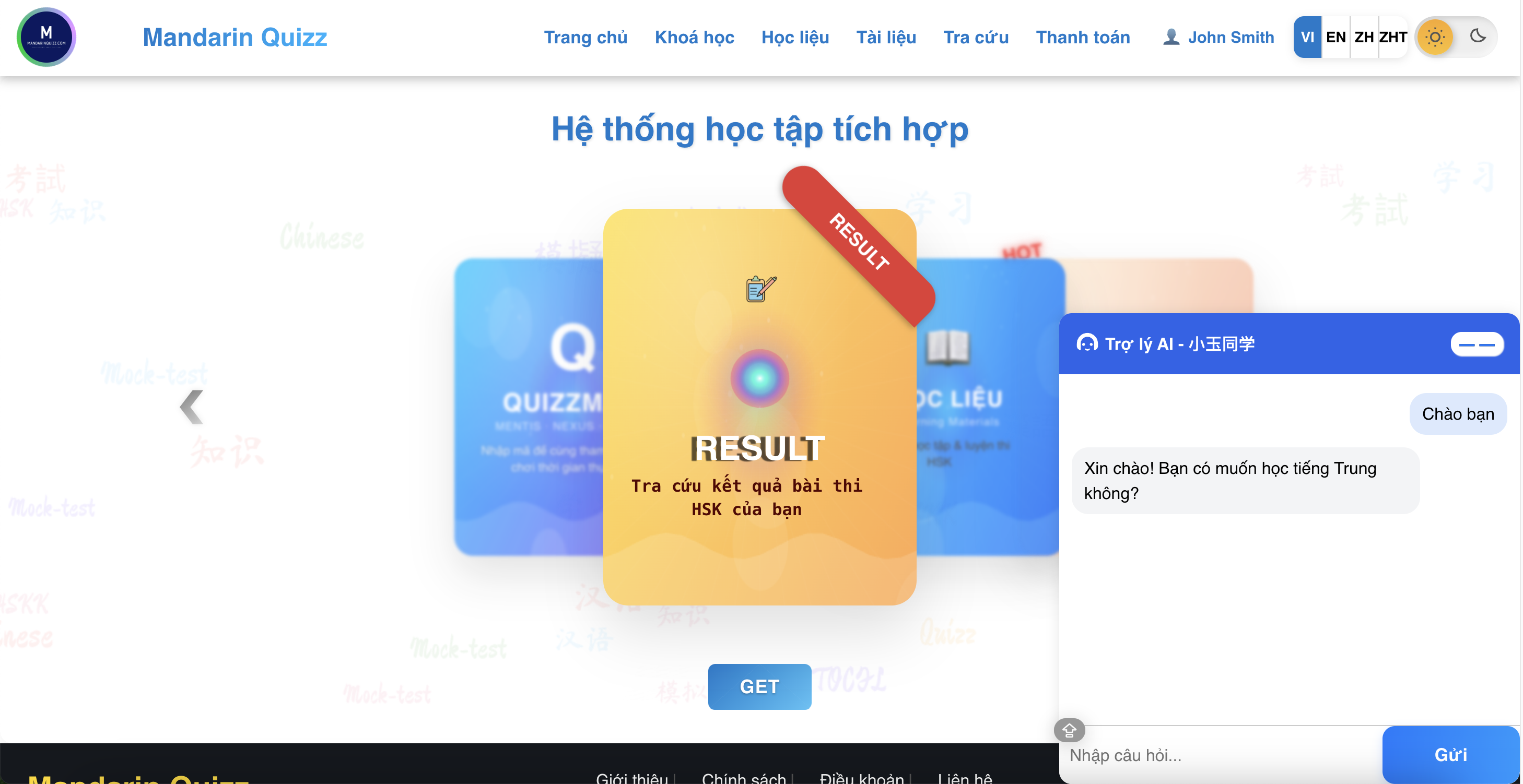 Giao diện chờ đề