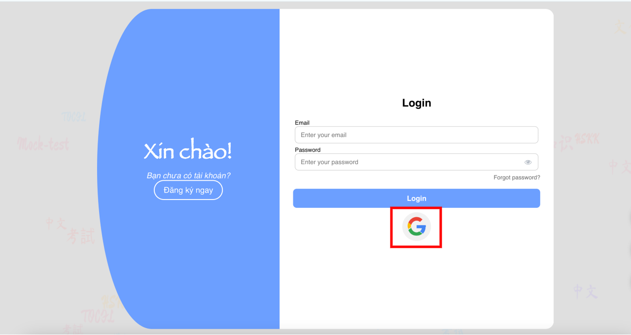 Giao diện chờ đề